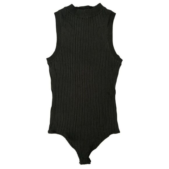 Altar'd State Women's Classy Granola Girl Green Ribbed Sleeveless Bodysuit / S - Picture 4 of 7